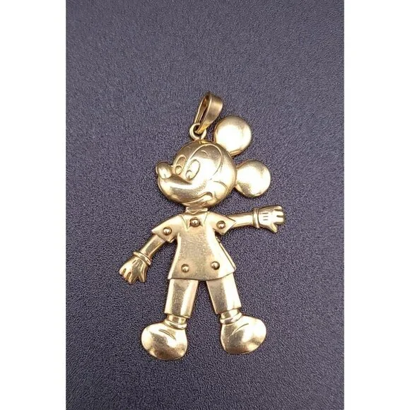 Vintage Disney 18kt Yellow Gold Fully Articulating Mickey Mouse Pendant - Picture 7 of 10